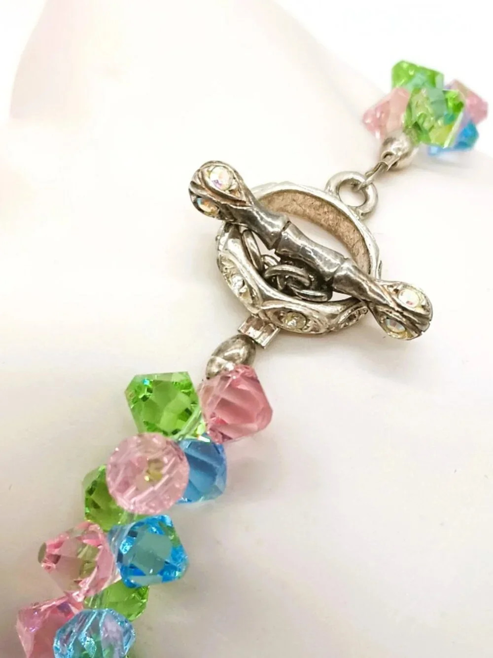 Pastel Crystal Weaved Bead Bracelet 7
